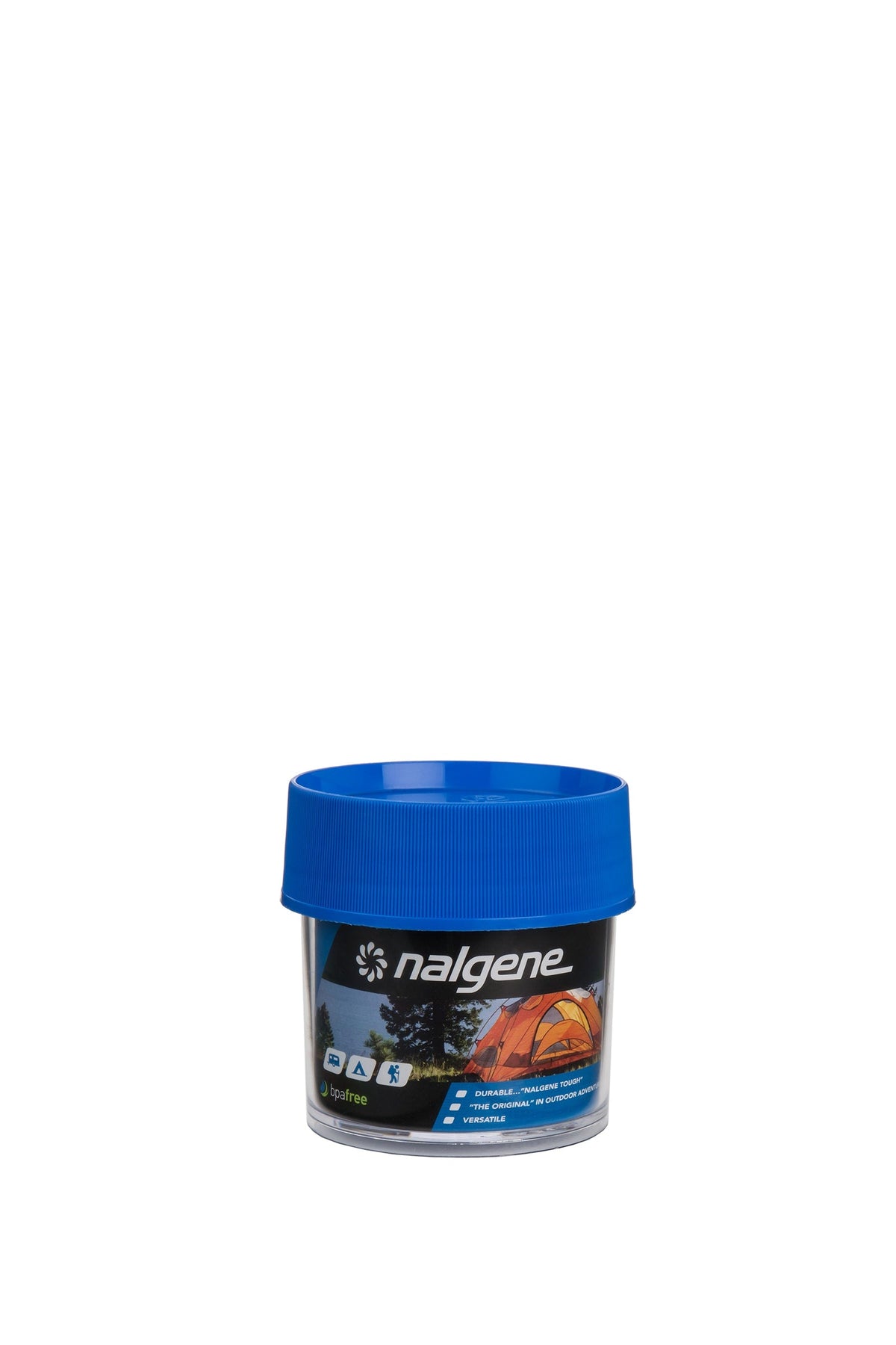 Nalgene product view: 4oz Storage Jar – Blue Lid R7 — 4oz Storage Jar – Blue Lid